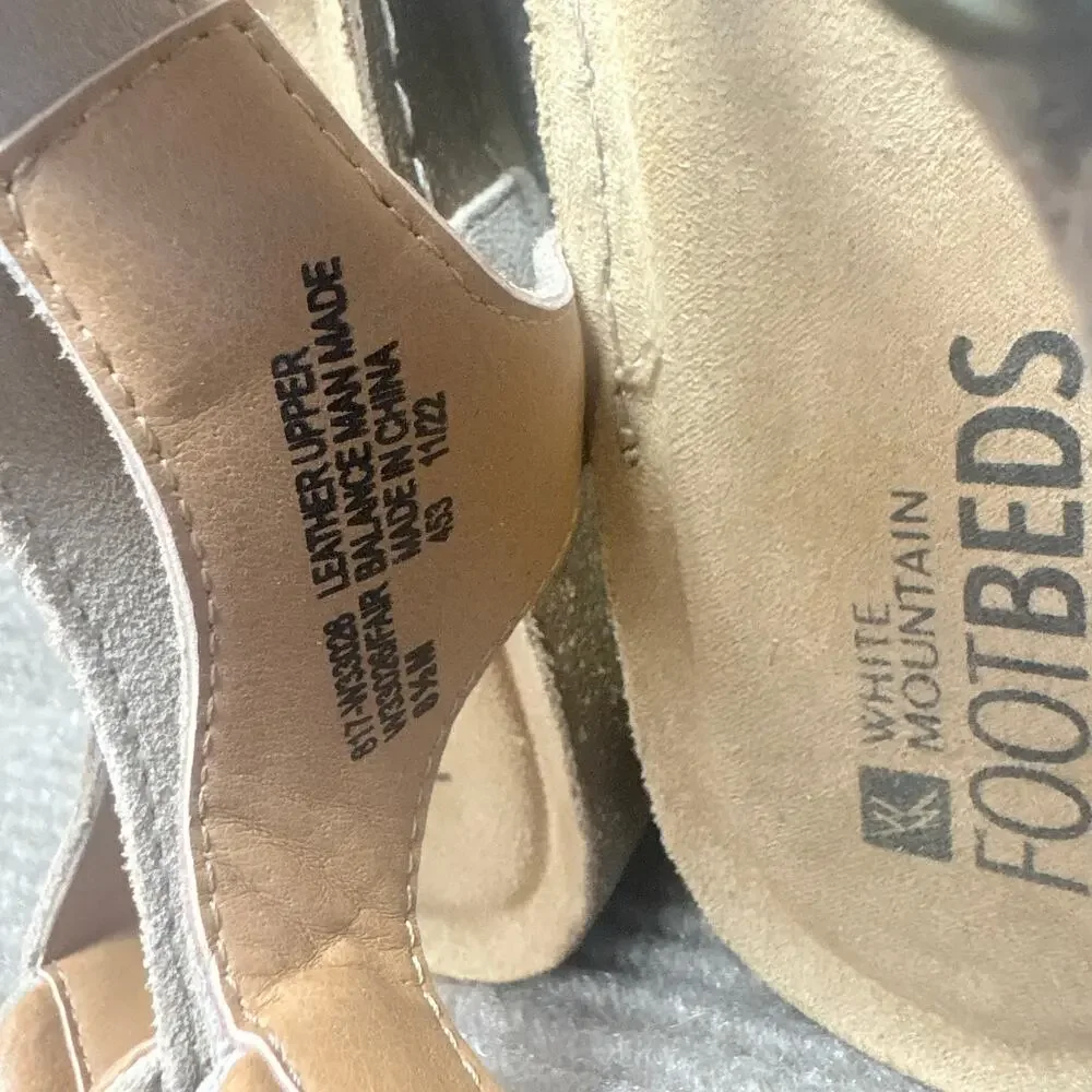 White Mountain Women’s Fair Suede Ankle Wedge Sandal Size 8.5